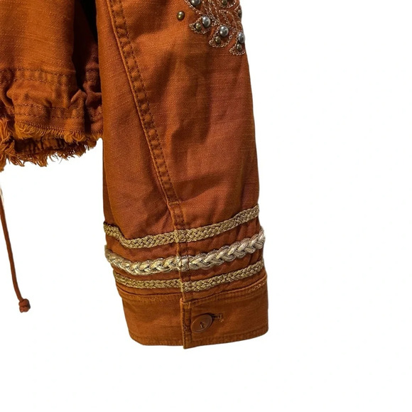 Free People Extreme Cropped Military Jacket Size Small OB618949 Embroidery *FLAW - Picture 9 of 15